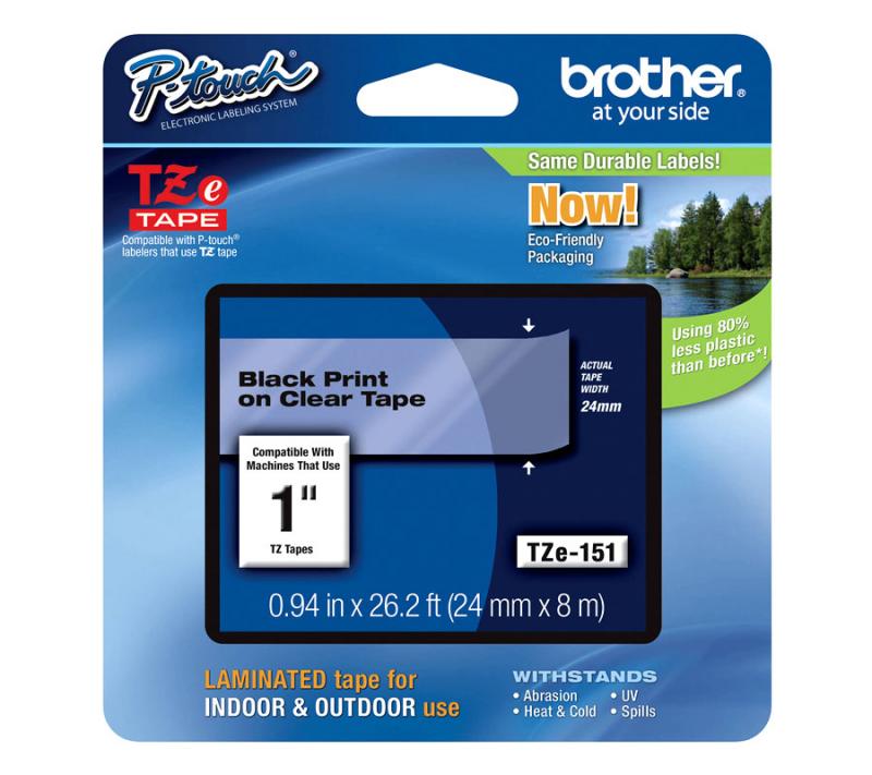 Cinta Brother TZE-151 Black On Clear Pt2470