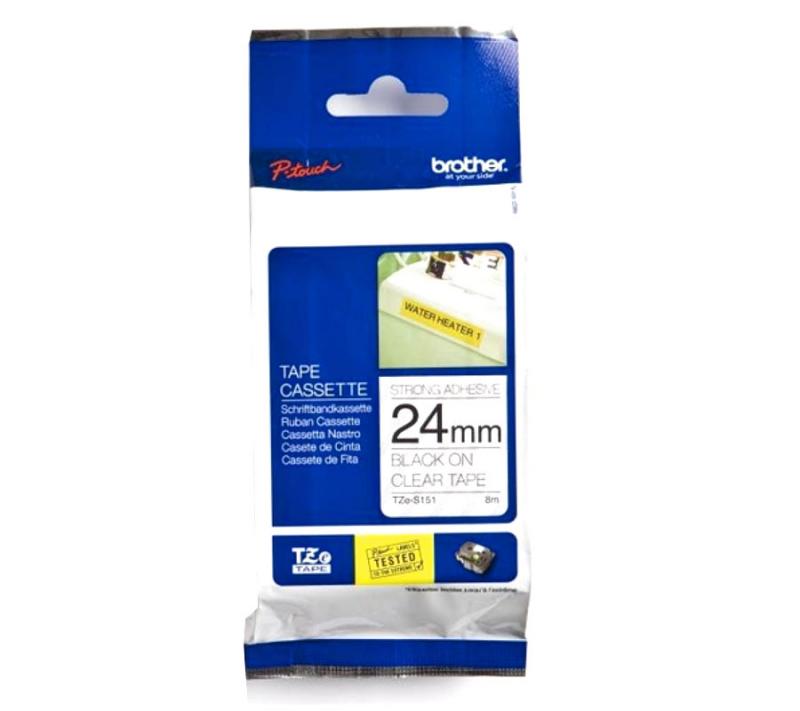 Cinta Brother TZE-S151 Negro en Claro Extra Strength
